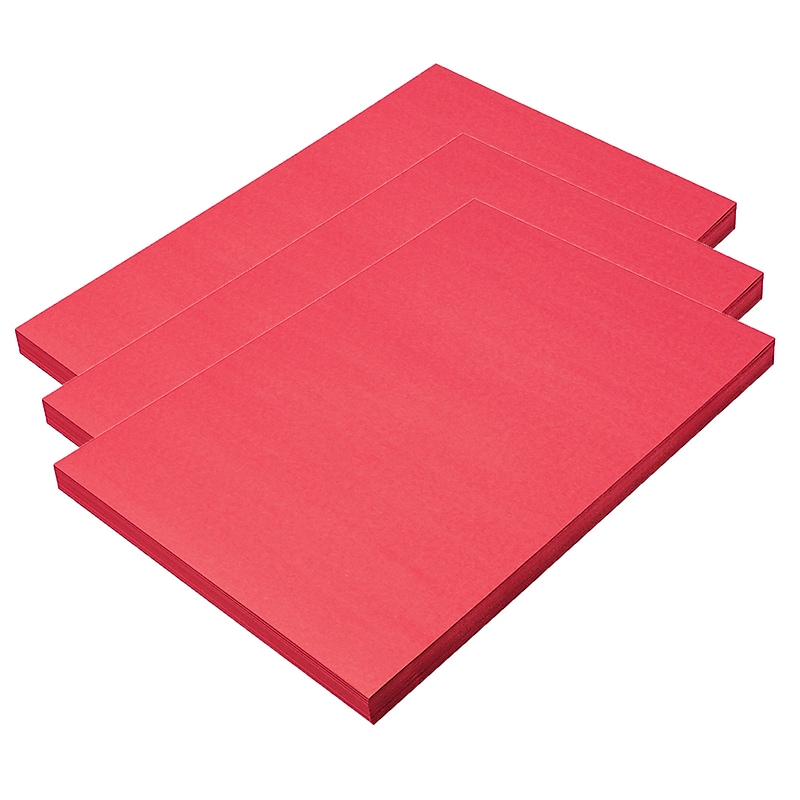 Prang 12" x 18" Construction Paper, Holiday Red, 100 Sheets/Pack, 3 Packs/Bundle (PAC9908-3) image 1