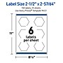 Avery Hexagon Laser Multipurpose Labels, 2-1/2" x 2-57/64", White, 150/Pack (19479399169)~#|#~45A58F4C-B893-4842-BEB4BFBAD7093C55_sc7