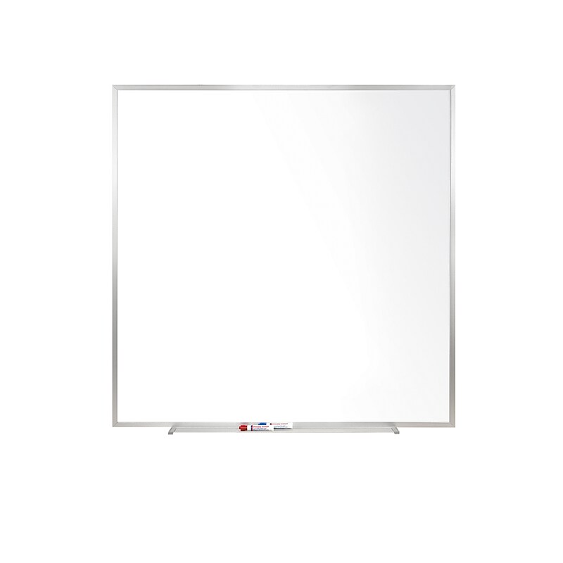 Ghent 4'H x 4'W Non-Magnetic Whiteboard with Aluminum Frame (M2-44-4) image 1