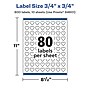 Avery Laser/Inkjet Multipurpose Labels, 0.75" x ", Glossy White, 800/Pack (94601)~#|#~45A6E710-F8C7-4E82-9E5CF0C5658D3575_sc7