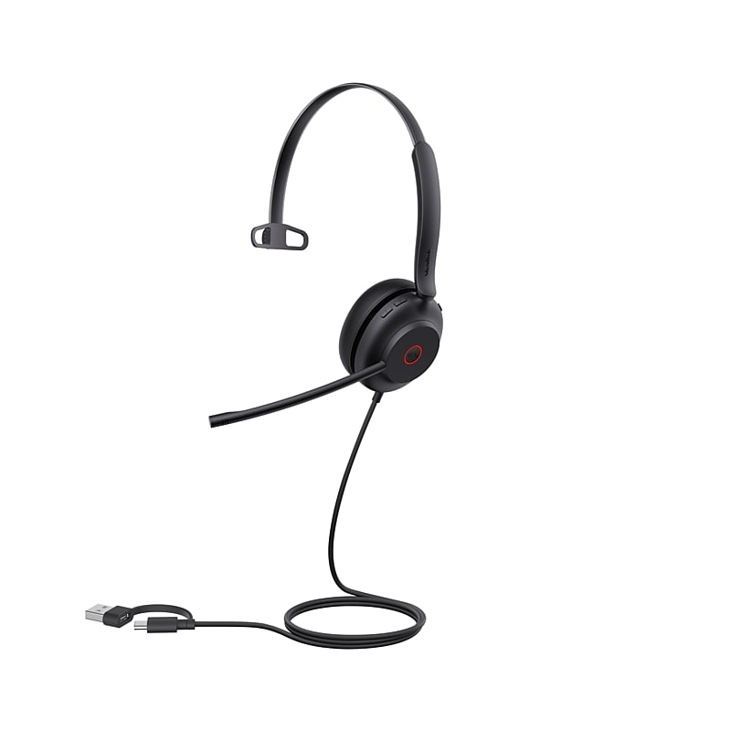 Yealink UH35 Wired Noise Cancelling Mono Headset, USB-C/A , MT Certified (1308165) image 1