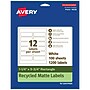 Avery EcoFriendly Laser/Inkjet Rectangle Multipurpose Labels, 1-1/4" x 3-3/4", White, 1200/Box (94228)~#|#~45AACBB2-87D0-42A9-8F47D628A55E0F44_sc7