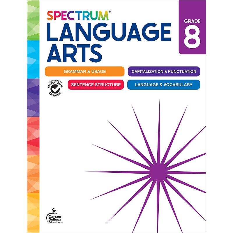 Spectrum Language Arts Workbook, Grade 8 Paperback (705498) image 1