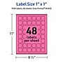 Avery Laser/Inkjet Square Multipurpose Labels, 1" x 1", Bright Pink, 1920/Pack (94103)~#|#~45B325EC-956F-4889-BF7FA45160ACFBFF_sc7