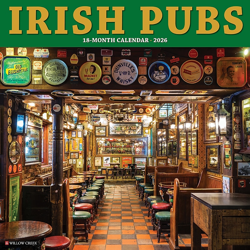 2026 Willow Creek Irish Pubs 12" x 12" Monthly Wall Calendar (51580) image 1