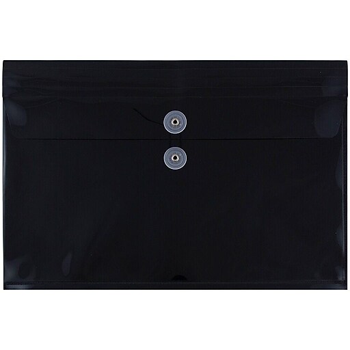 JAM Paper Premium Plastic Document File, Legal, Black, 3