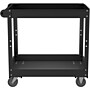 Lorell 2-Shelf Metal Mobile Utility Cart with Caster Wheels, Black (LLR59689)~#|#~45BC2259-A9DF-4B9B-956676FED4D8E4FE_sc7