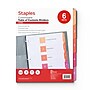 Staples Customizable Table of Contents Numeric Dividers, 5-Tabs, 6 Sets, Multicolor (ST62968)~#|#~45C09831-8073-477D-88540FEED0FF619B_sc7