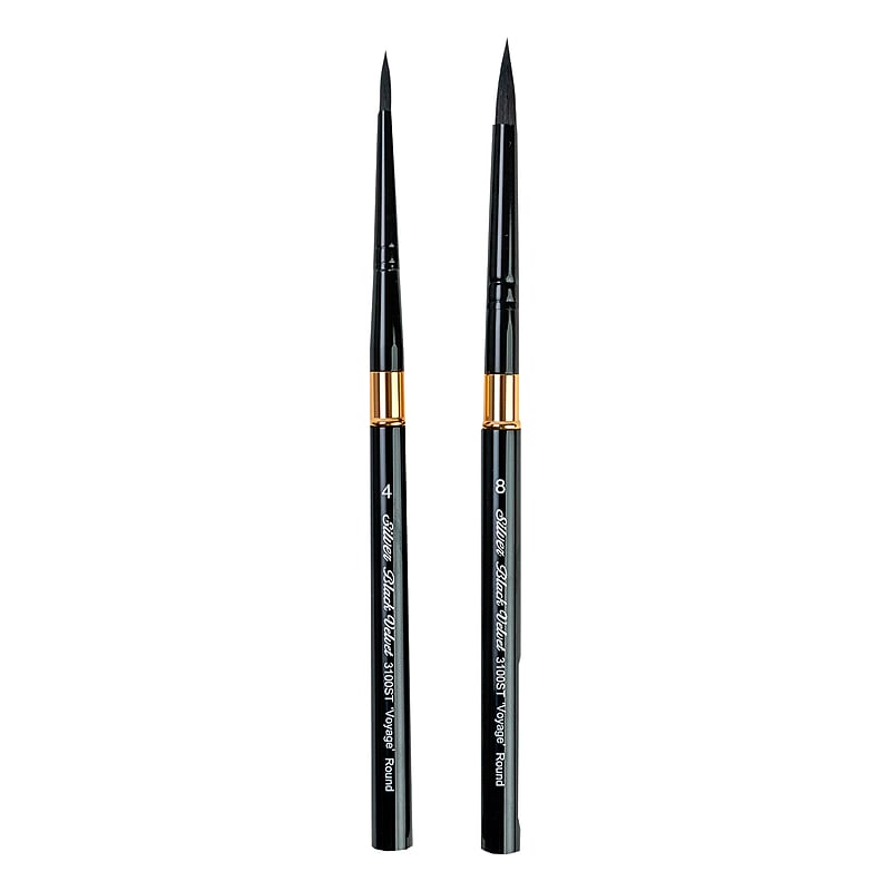 Silver Brush Black Velvet Squirrel Bristle, Large Travel Round Brushes, 2/Pack (SLVBV3061) image 1