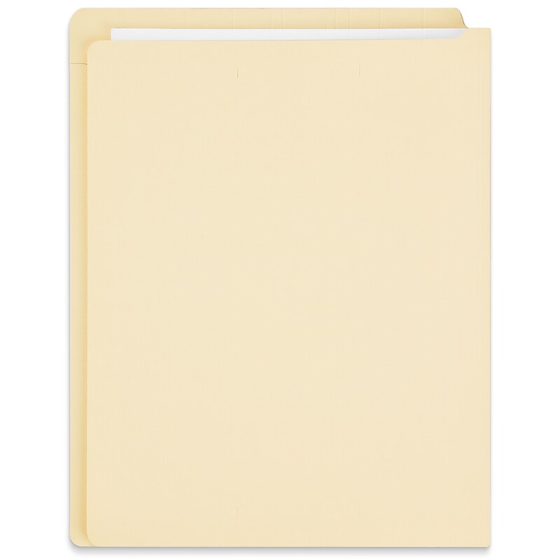 Staples End Tab File Folder, Straight Cut, Letter Size, Manila, Reinforced Tab, 100/Box (ST62568) image 1