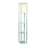 Creekwood Home Classix 62.5" 3-Tier Storage and Display LED Floor Lamp with White Linen Shade, Aqua (CWF-3007-AU)~#|#~45D7E7B3-B9CE-4606-81AB03790C7AAF76_sc7