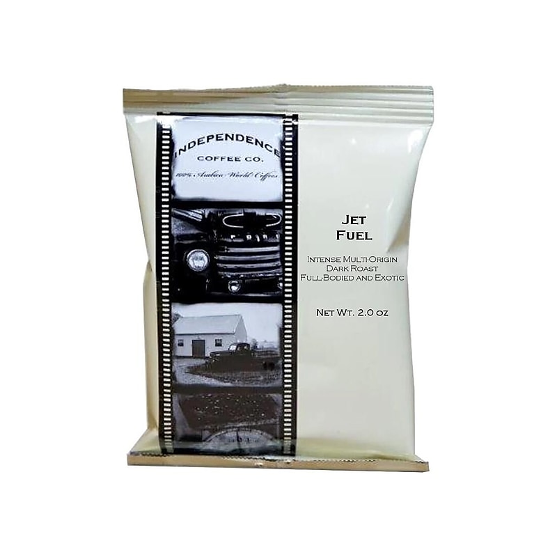 Independence Coffee Co. Jet Fuel Coffee Frac Pack, Dark Roast, 2 oz., 40/Carton (JFX.FP-2.0oz40ctbx) image 1