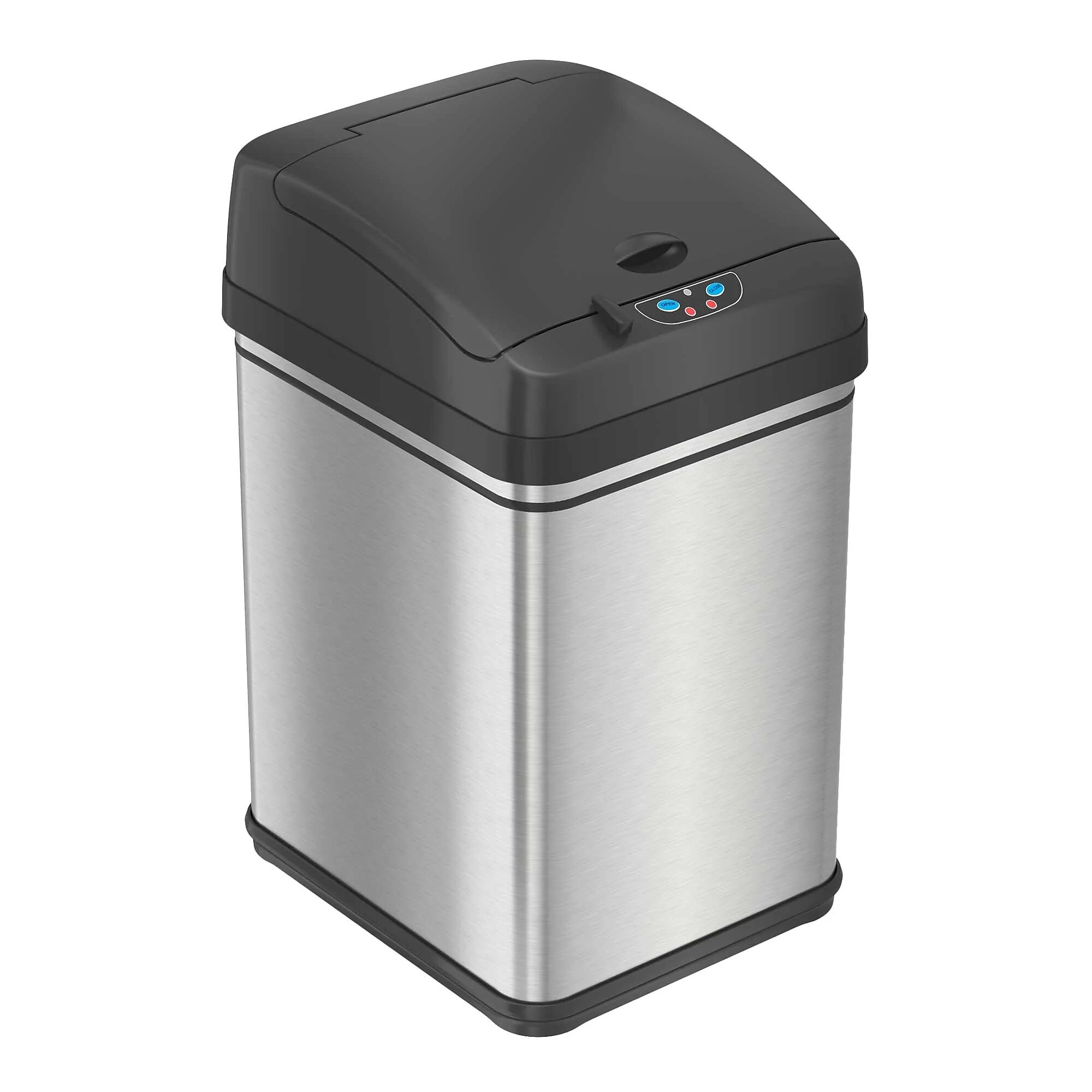 iTouchless Stainless Steel Sensor Trash Can with Locking Lid and AbsorbX Odor Control, Silver, 8 gal. (DZT08PL) Sansujyuku sansujyuku.com