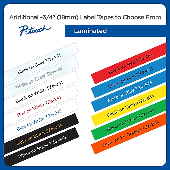 Brother P-touch TZe-241 Laminated Label Maker Tape, 3/4