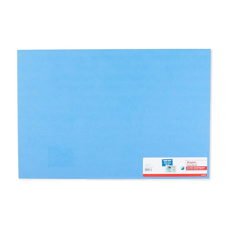 Staples Premium Poster Board, 22" x 28", Sky Blue image 1