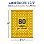 Avery Laser/Inkjet Square Multipurpose Labels, 0.75" x 0.75", Bright Yellow, 800/Pack (94102)~#|#~45F8C7E5-792E-4607-ADA481F4373B6B3E_sc7