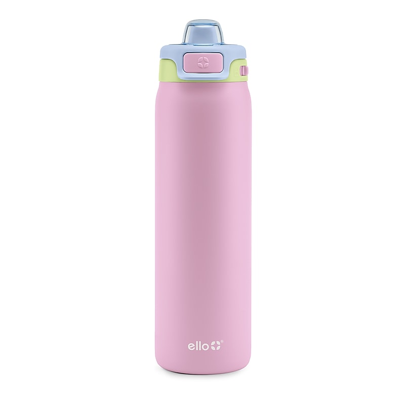 Ello Pop & Fill Stainless Water Bottle, 22 oz., Rosy Skyline (454-2201-304) image 1