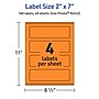 Avery Laser/Inkjet Multipurpose Rectangle Labels, 2" x 7", Bright Orange, 160/Pack (94243)~#|#~460120D7-11A7-4D49-9A083CBFA127912C_sc7