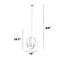 Lalia Home 3-Light 18" Adjustable Globe Hanging Metal and Clear Glass Ceiling LED Pendant, White (LHP-3010-WH)~#|#~460A0EE2-1E5A-4BD4-88D0C318A67333DD_sc7