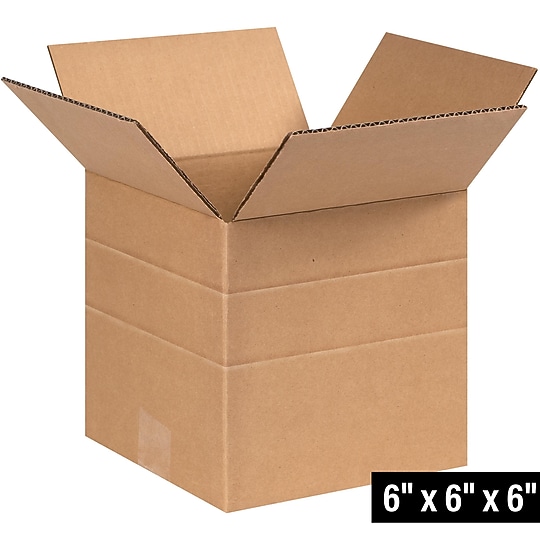 6" x 6" x 6" Multi-Depth Shipping Boxes, 32 ECT, 25/Bundle (MD666)~#|#~460AA937-9FD2-49F8-9BDC02C1153C34E9_sc7