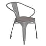 Flash Furniture Luna Indoor-Outdoor Chair with Arms, Silver with Gray Seat (CH31270SILPL1G)~#|#~460BC415-EF3F-4CAB-96A7B1612670A651_sc7