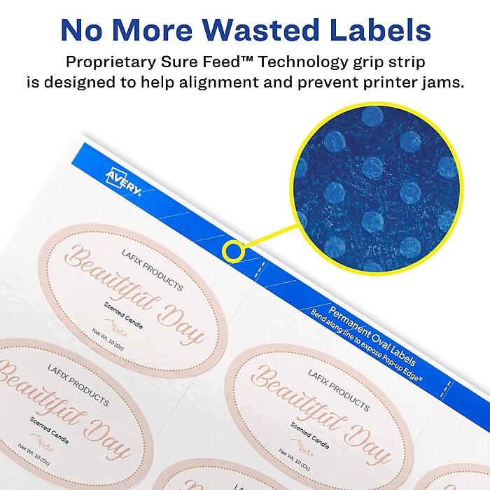 Avery Blue Border Removable Multi-Use Labels - Removable Adhesive - Arched Rectangle - Laser, Inkjet - White, Blue - Paper - 3 / Sheet - 90 Total Sheets - 270 Total Label(s) - 18 / Carton