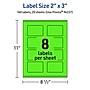 Avery Laser/Inkjet Multipurpose Rectangle Labels, 2" x 3", Neon Green, 160/Pack (94237)~#|#~46133BD1-5DBB-4ADC-B22ED0FCCD463226_sc7