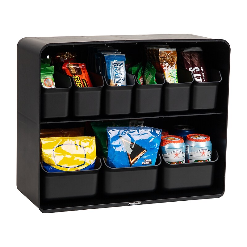 Mind Reader Plastic Organizer, Black (SNACKSHELF-BLK) image 1