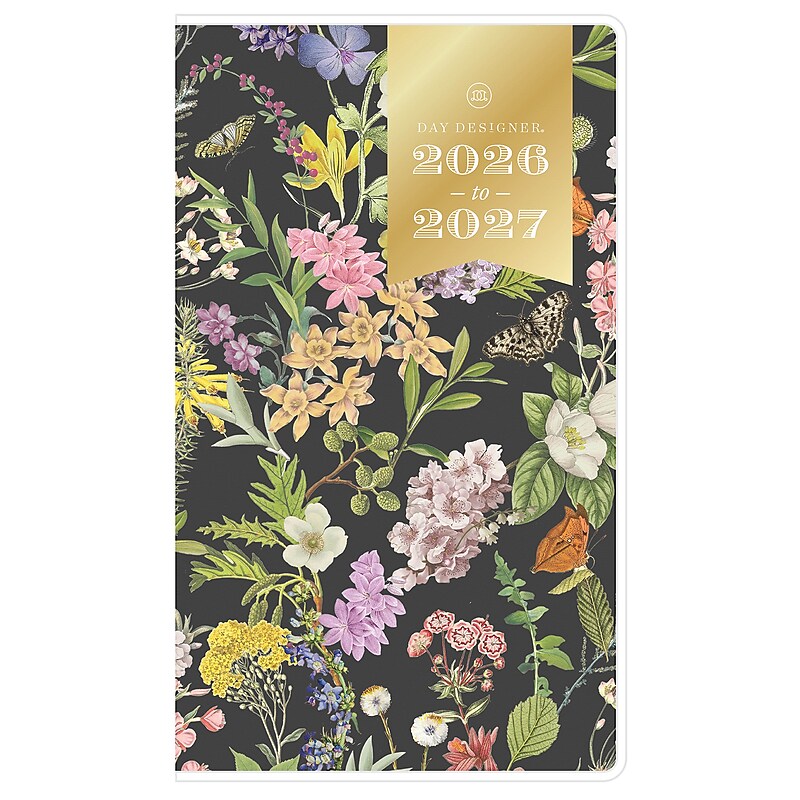 2026-2027 Blue Sky Day Designer Butterfly Garden 6.125" x 3.625" Monthly Personal Organizer, Plastic Cover (158037) image 1