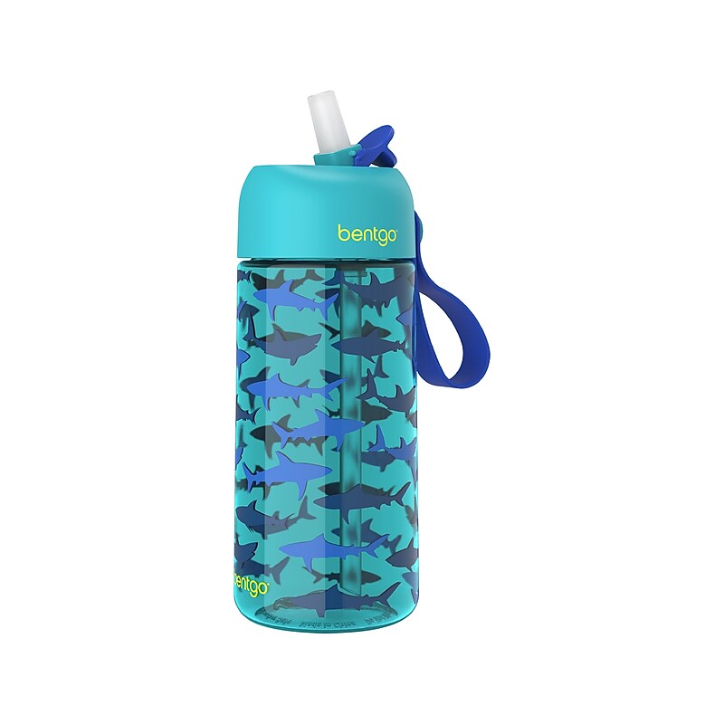 bentgo Kids Shark Plastic Water Bottle, 15 oz. (BGKDCP1-SHK) image 1