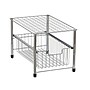 Household Essentials Free Standing Single Basket Sliding Cabinet Organizer with Metal Frame, Silver (HH1237-1)~#|#~462B50C4-7406-4494-8DC01D8173697F68_sc7