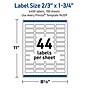 Avery Rectangle Laser Multipurpose Labels, 2/3" x 1-3/4", White, 4400/Box (19479399219)~#|#~462BEA63-AB37-4700-8FC1D03AF4F29D34_sc7