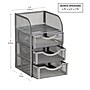 Mind Reader 4-Compartment Metal Desk Organizer, Silver (MESHMINI-SIL)~#|#~462CA14D-2D53-41E7-ADB1A9047DB4047C_sc7