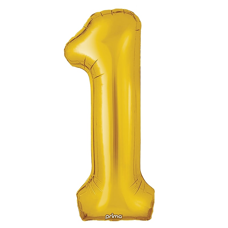 Party City (Air-Filled) 16" "#1" Foil Balloon, Gold, 2/Pack (AM60050196-19) image 1