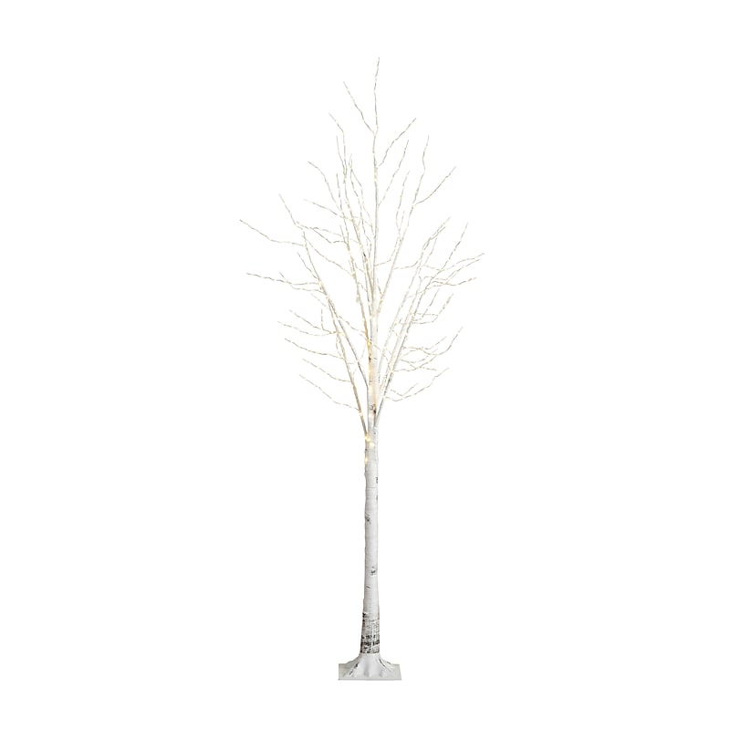Nearly Natural 8' Pre-Lit Artificial White Birch Tree with 500 Warm White LED Lights (T4912) image 1