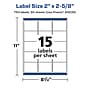 Avery Laser/Inkjet Rectangle Multipurpose Labels, 2" x 2.625", White, 750 Labels/Box (94235)~#|#~463DC93C-701B-4EFA-AD75F2985E12DE4F_sc7