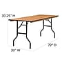 Flash Furniture Gael Folding Table, 72" x 30", Natural (YTWTFT3072TBL)~#|#~463F913A-9985-4D34-89E3F133A73C31E0_sc7