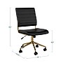 Martha Stewart Ivy Armless Faux Leather Swivel Office Chair, Black/Polished Brass (CH2209211BKGLD)~#|#~464DD8D6-48E9-4313-B2923FE23F25D6BB_sc7