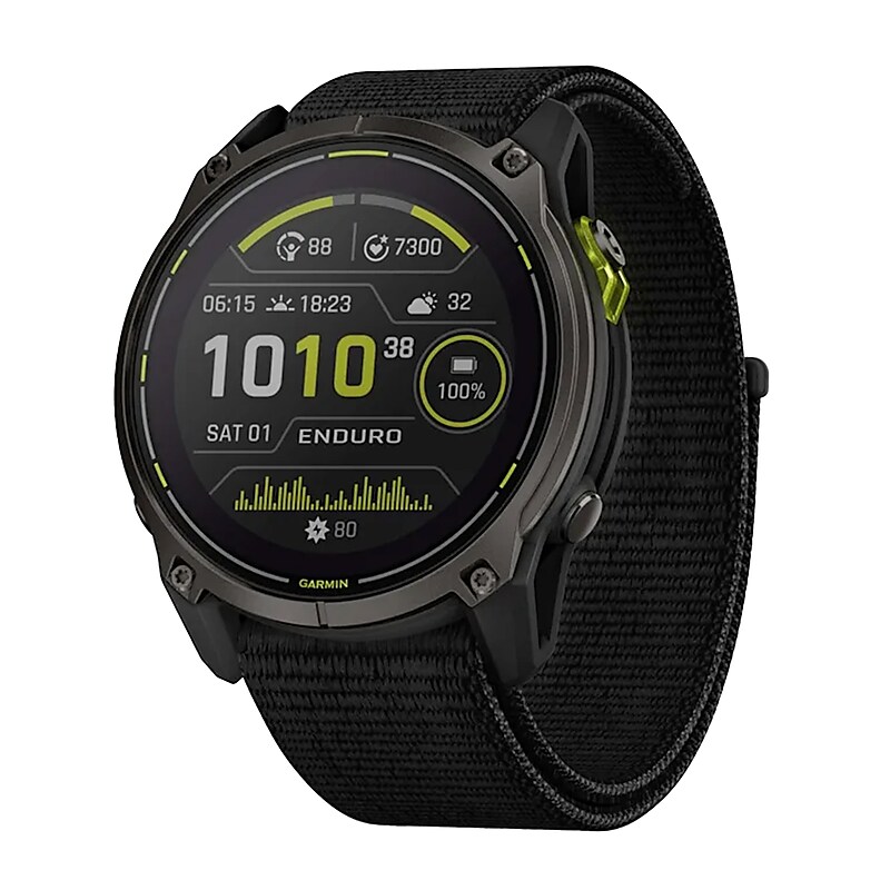Garmin Enduro 3 Multisport Solar GPS Smartwatch, Carbon Gray Titanium Bezel with Black UltraFit Nylon Strap (010-02751-00) image 1