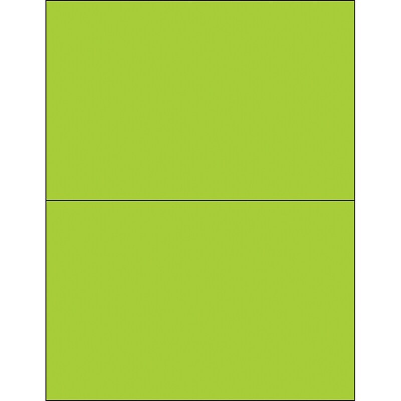 Tape Logic Laser Address Labels, 8 1/2" x 5 1/2", Fluorescent Green, 200/Carton (LL184GN) image 1