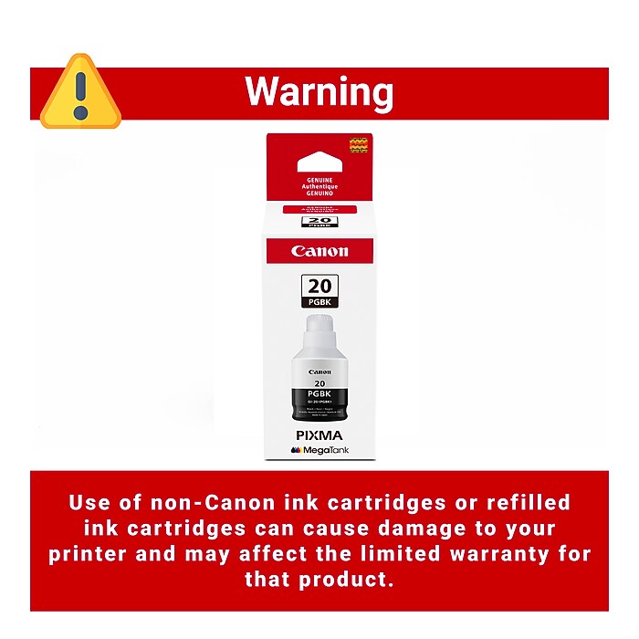 Canon GI-20 Pigment Black Standard Yield Ink Cartridge Refill