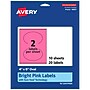 Avery Oval Laser/Inkjet Multipurpose Labels, 4" x 6", Bright Pink (20/Pack)~#|#~46604AF6-75B3-4D6E-9496973259D5225F_sc7