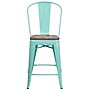 Flash Furniture Carly Contemporary Metal Vertical Back Counter Height Stool, Mint Green (ET353424MINTW)~#|#~4660AC4C-64FC-497A-8540E5FF1ED353C4_sc7