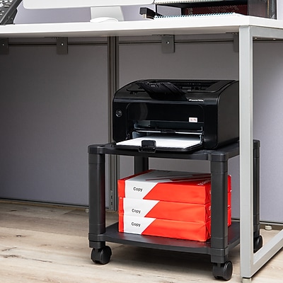 Mind Reader 2-Shelf Mobile Printer Utility Cart with Wheels, Black (PRCARTSM-BLK) Sansujyuku sansujyuku.com
