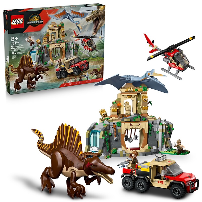 LEGO Jurassic World Spinosaurus & Quetzalcoatlus Air Mission, 984 Pieces (76976) image 1