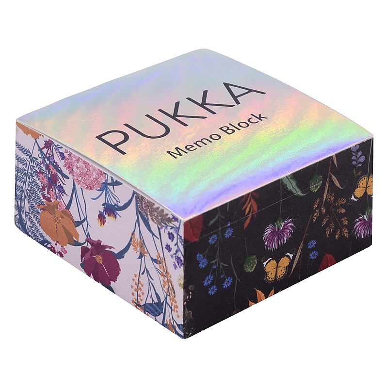 Pukka Pad Bloom Memo Block, 3.15" x 3.15", Multicolor, 500 Sheets/Pad, 2 Pads/Pack (9514-BLM) image 1