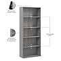 Bush Business Furniture Hustle Tall 5 Shelf Bookcase, Platinum Gray (HUB230PG)~#|#~466F67CE-24E6-4A31-858B42C0530378A5_sc7