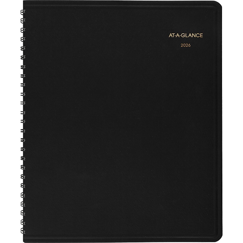 2026 AT-A-GLANCE 7" x 8.75" Weekly Appointment Book, Faux Leather Cover, Black (70-951-05-26) image 1