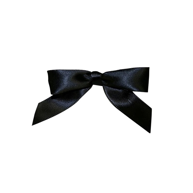 JAM Paper Satin Bows, Black, 100/Pack (52640349192) image 1