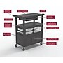Luxor TUFFY XL Deluxe Teacher Cart, Black (ECMBSKBC-B)~#|#~467C5C97-715A-428C-A6A17D978AE707D5_sc7